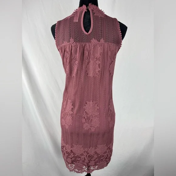 No Boundaries Pink Lace Floral Mini Dress - Picture 4 of 6